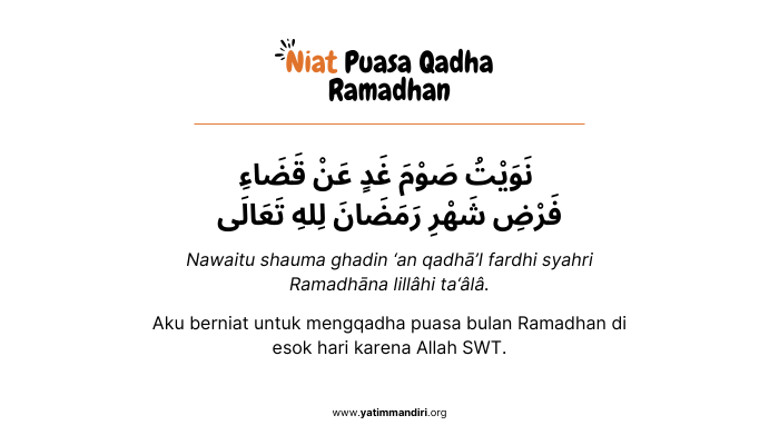 Niat Puasa Qadha Ramadhan 1