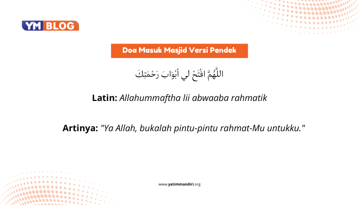 Doa Masuk Masjid Versi Pendek