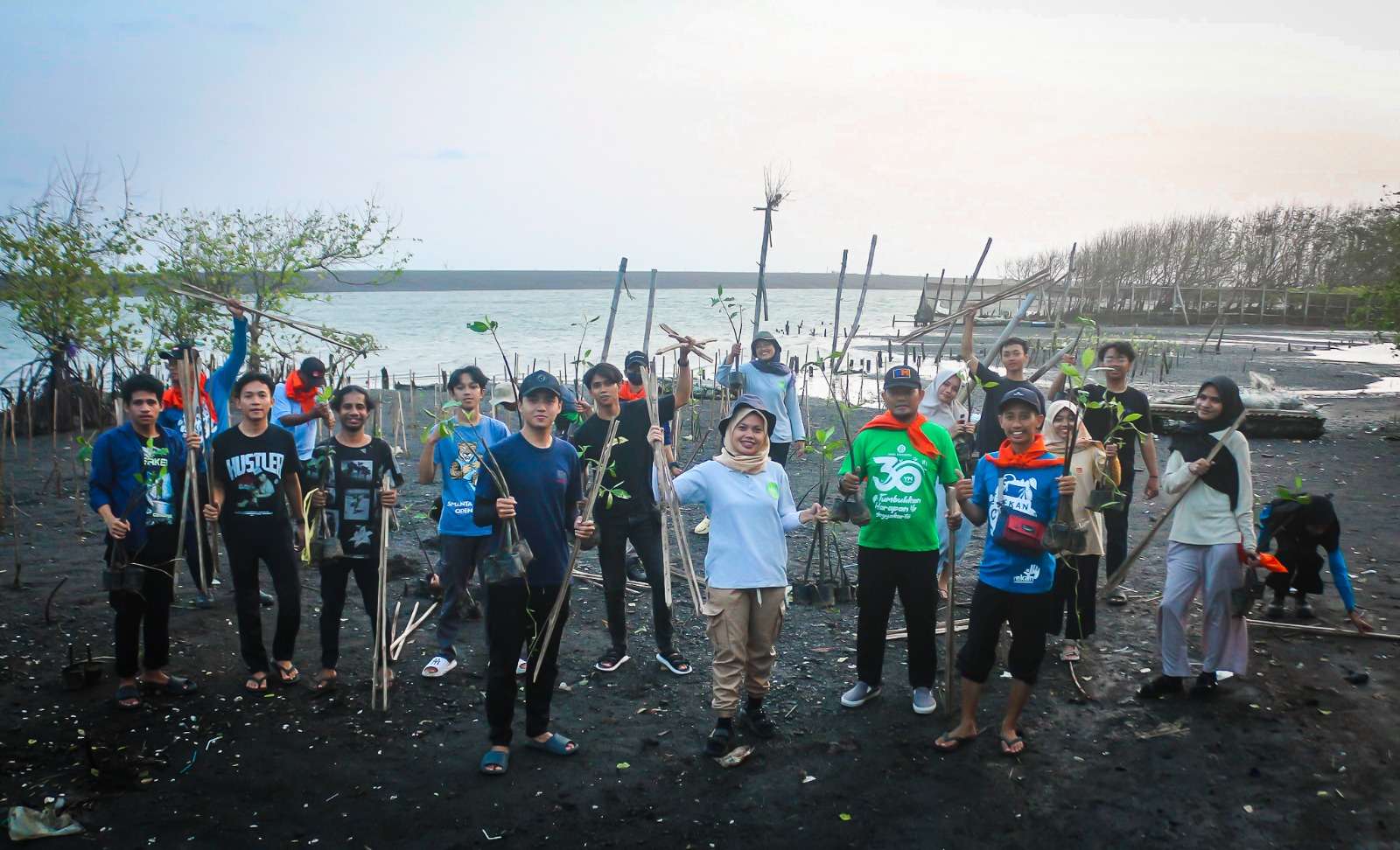 Cegah Abrasi, Rekan Yogya Tanam Mangrove di Pantai Baros