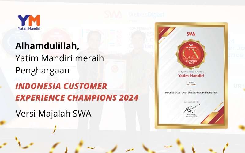 Yatim Mandiri Raih Penghargaan Very Good di Ajang Indonesia Customer Experience Champions 2024