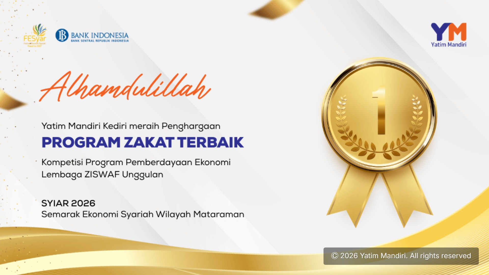 Yatim Mandiri Kediri Raih Penghargaan di Ajang SYIAR 2026
