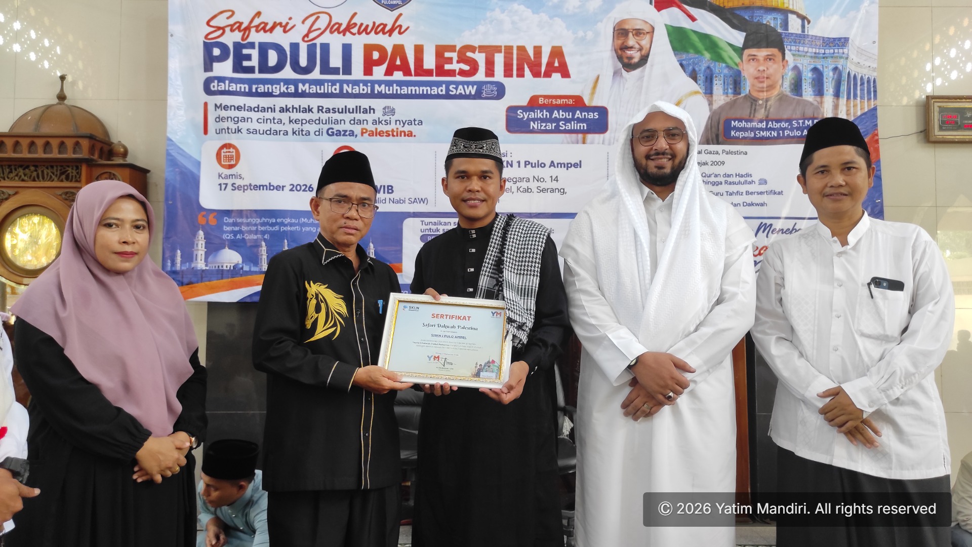 SMKN 1 Pulo Ampel Gelar Safari Dakwah Peduli Palestina Bersama Yatim Mandiri Serang