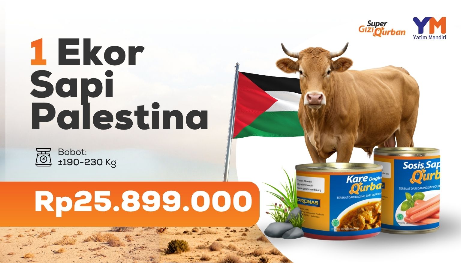 Super Gizi Qurban 1 Ekor Sapi untuk Palestina
